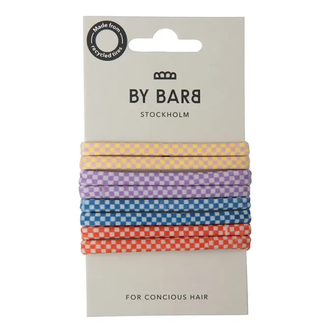 ByBarb Hårsnoddar multifärgad rutig, 8-pack ByBarb
