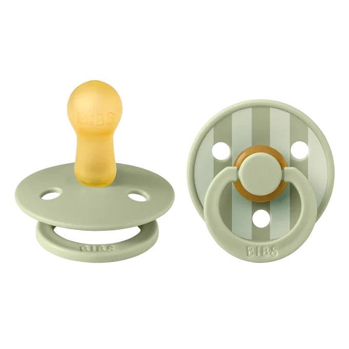 BIBS Pacifier Studio Colour Pin Latex Size 2 Sage Mix 2-pack Bibs