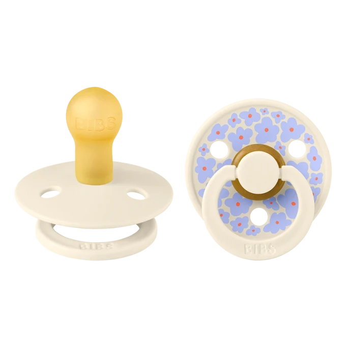 BIBS Pacifier Studio Colour Jasmine Latex Size 1 Ivory Mix 2-pack Bibs