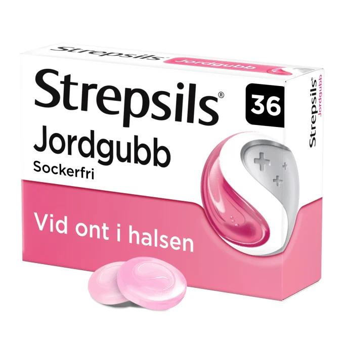 Strepsils Jordgubb sugtablett 36 st Strepsils