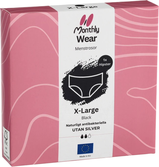 Monthly Wear Hipster Black 1 par XL Monthly Wear