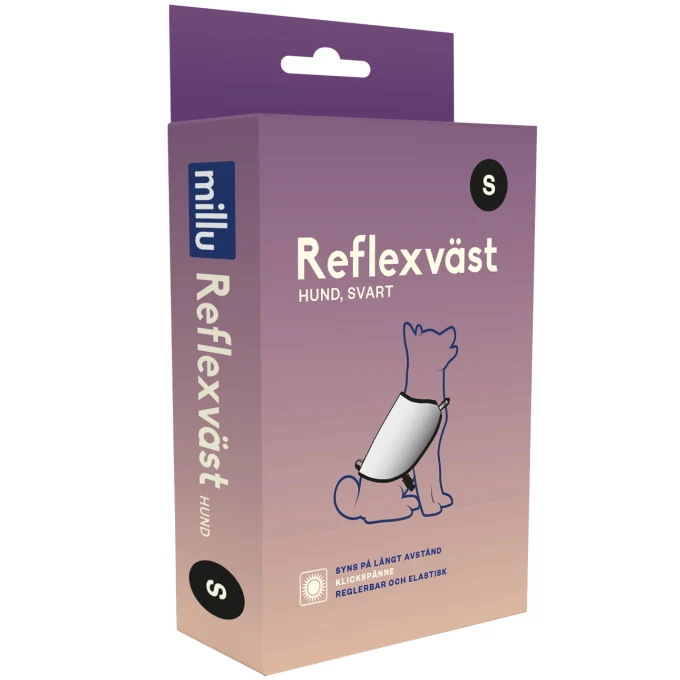 Millu Reflexväst Hund Svart S 1 st Millu