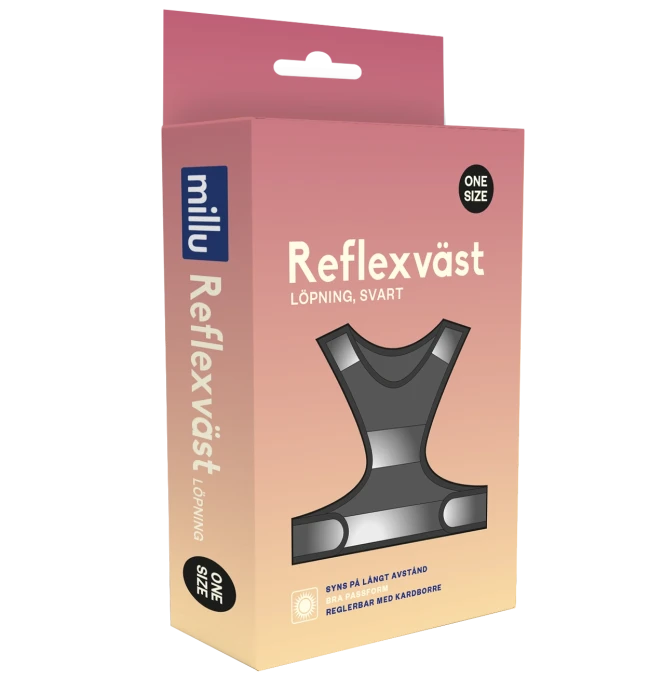 Millu Reflexväst Löpning Svart One-size 1 st Millu