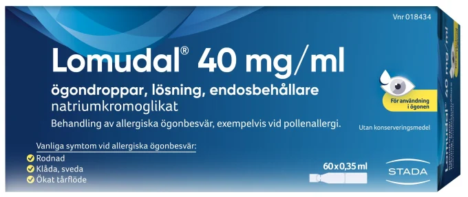 Lomudal ögondroppar endosbehållare 40 mg/ml 60x0,35 ml Lomudal