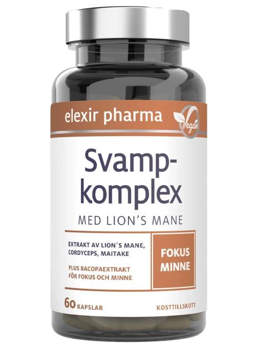 Elexir Pharma Svampkomplex med Lion's mane 60 kapslar Elexir Pharma