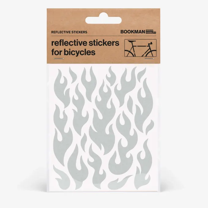 Bookman Reflective Stickers Flames White Bookman