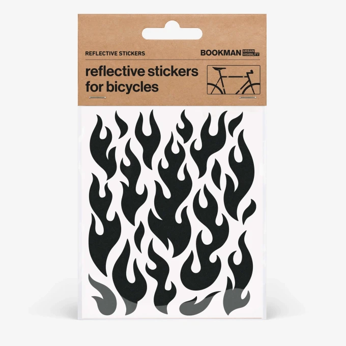 Bookman Reflective Stickers Flames Black Bookman