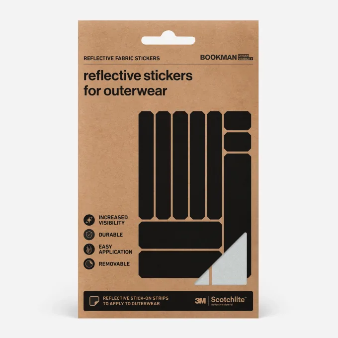 Bookman Reflective Fabric Stickers Strips Silver Bookman