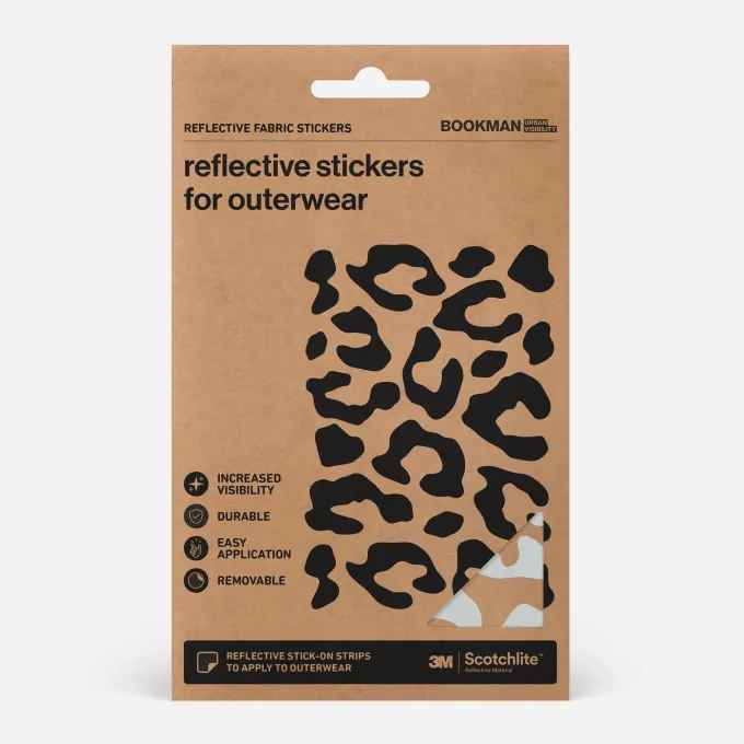 Bookman Reflective Fabric Stickers Leopard Silver Bookman
