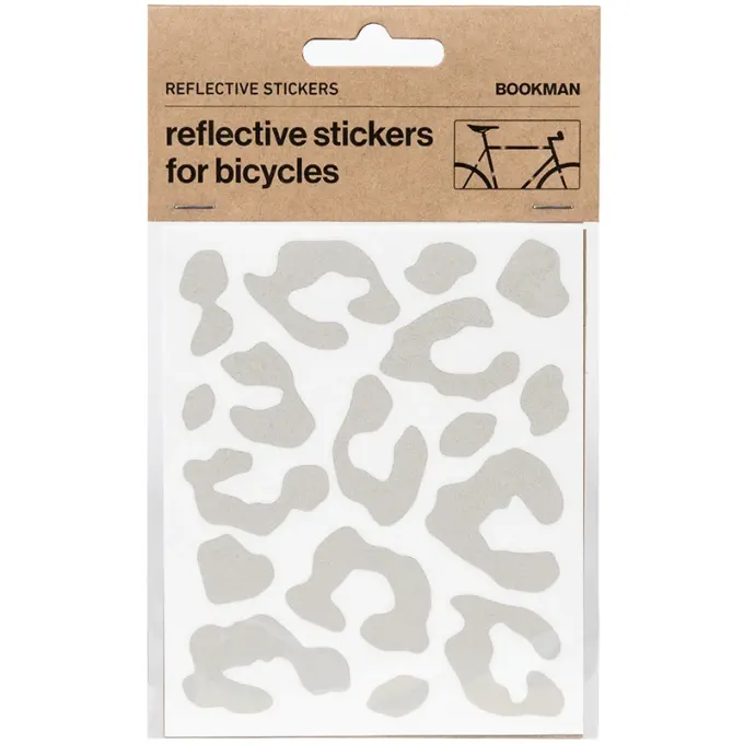 Bookman Reflective Stickers Leopard Print White Bookman