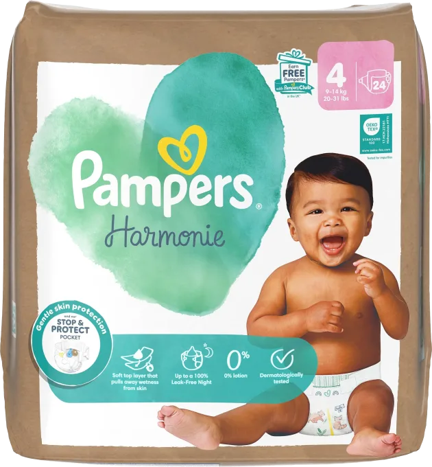 Pampers Harmonie Storlek 4 Taped 9-14 kg 24 st Pampers