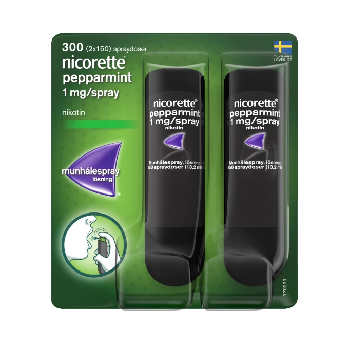 Nicorette Pepparmint munhålespray 1 mg/spray 300 sprayningar Nicorette