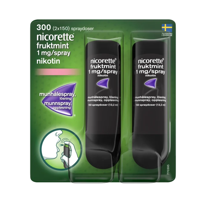 Nicorette Fruktmint munhålespray 1 mg/spray 300 sprayningar Nicorette