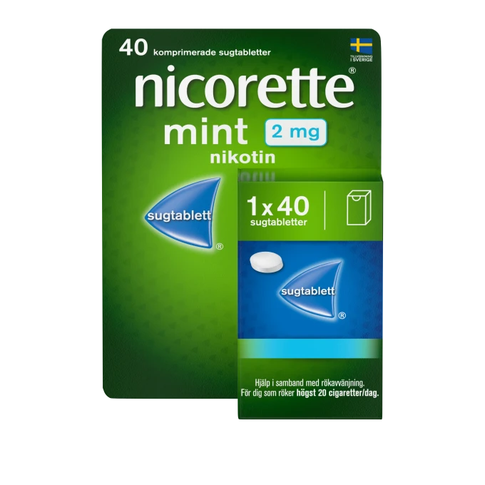 Nicorette Mint sugtablett 2mg, 40 st Nicorette