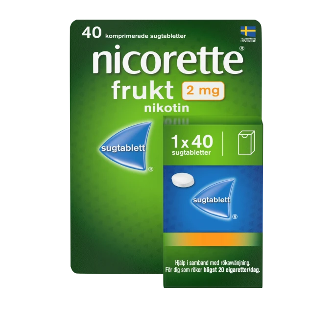 Nicorette Frukt sugtablett 2mg, 40 st Nicorette