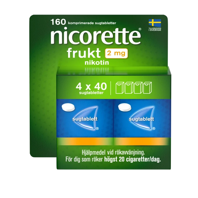 Nicorette Frukt sugtablett 2mg, 160 st Nicorette