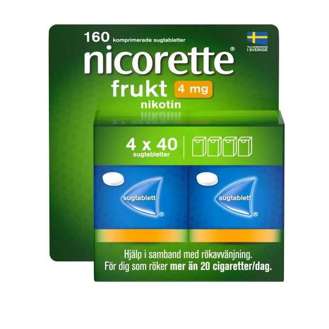 Nicorette Frukt sugtablett 4mg, 160 st Nicorette