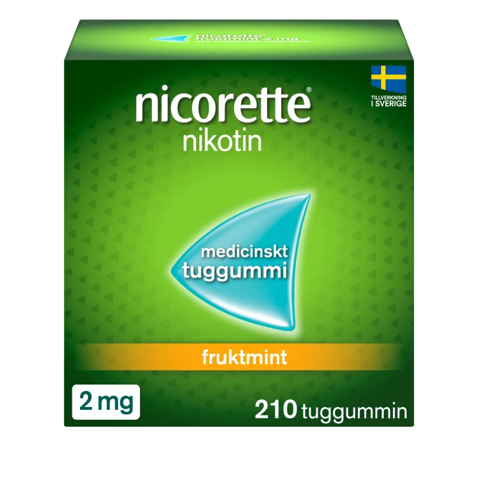Nicorette Fruktmint medicinskt tuggummi 2 mg 210 st Nicorette