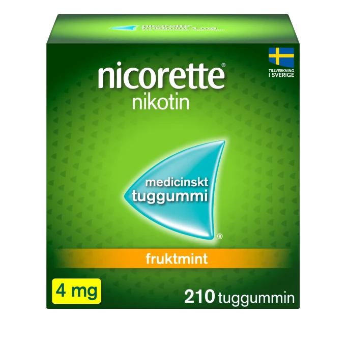 Nicorette Fruktmint medicinskt tuggummi 4 mg 210 st Nicorette