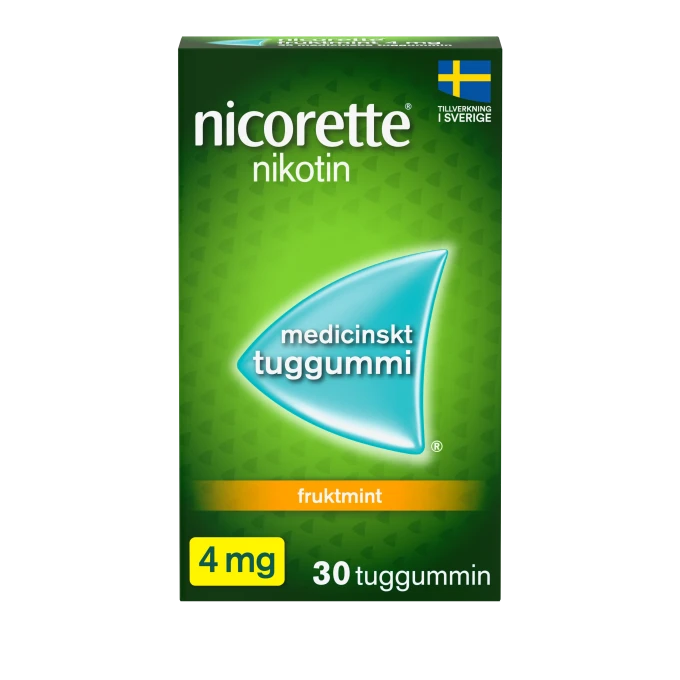 Nicorette Fruktmint medicinskt tuggummi 4 mg 30 st Nicorette