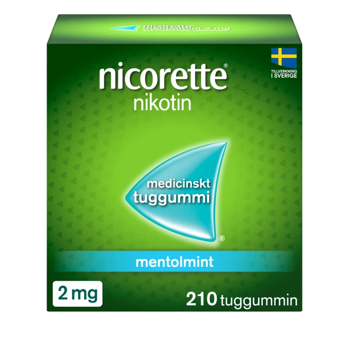 Nicorette Mentolmint medicinskt tuggummi 2 mg 210 st Nicorette