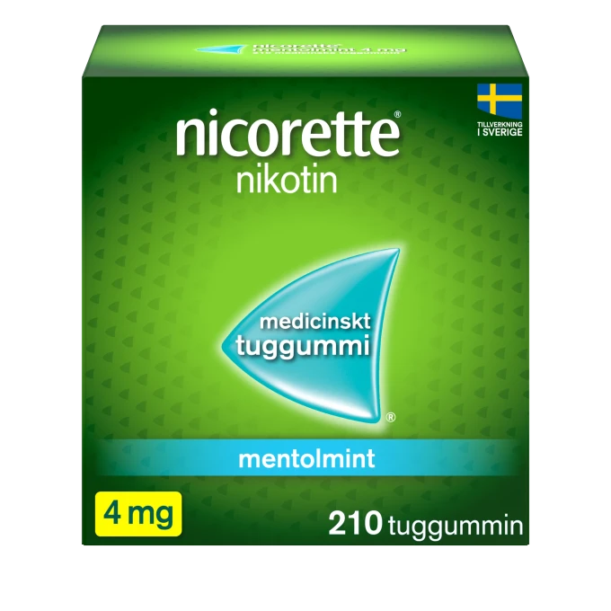 Nicorette Mentolmint medicinskt tuggummi 4 mg 210 st Nicorette