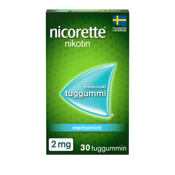 Nicorette Mentolmint medicinskt tuggummi 2 mg 30 st Nicorette