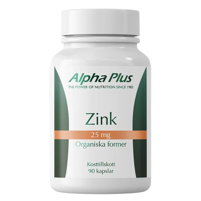 Alpha Plus Zink 25 mg 90 kapslar Alpha Plus