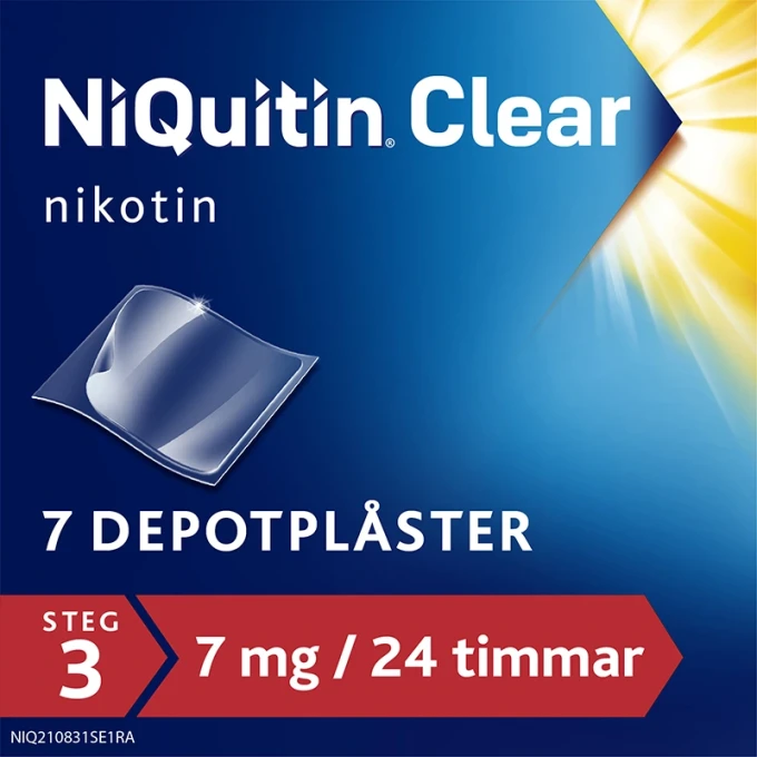 NiQuitin Clear depotplåster 7 mg/24 timmar 7 st Niquitin