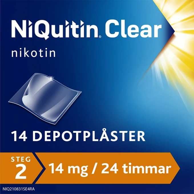 NiQuitin Clear Depotplåster 14mg/24timmar Plåster, 14st Niquitin