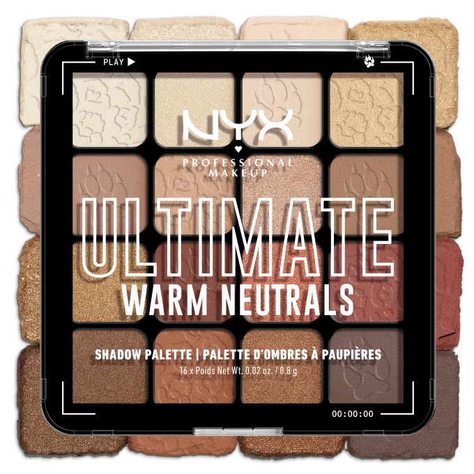 NYX Professional Makeup Ultimate Color Palette 16-Pan 16 x 0,8 g 05W Warm Neutrals NYX Professional Makeup