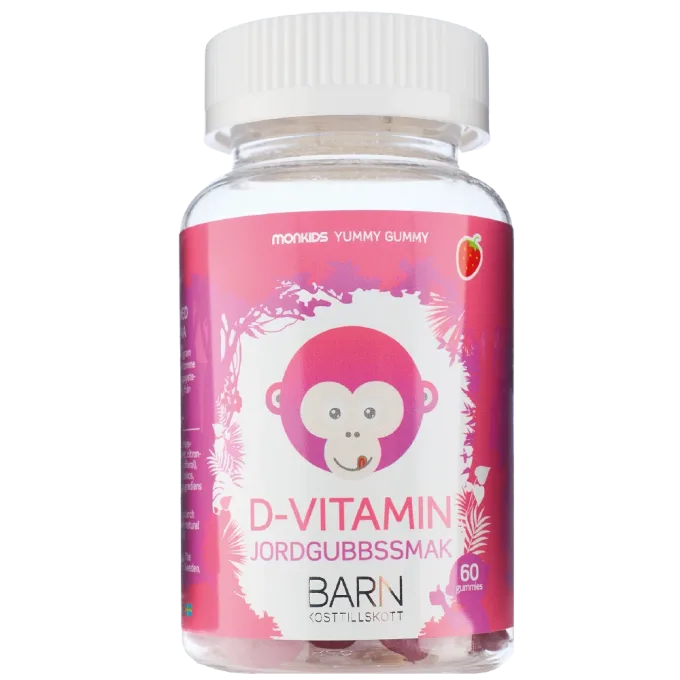 Monkids D-vitamin Barn Jordgubb 60 st Monkids