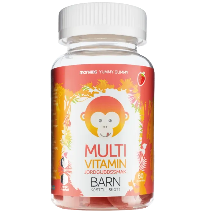 Monkids Multivitamin Barn Jordgubb 60 st Monkids