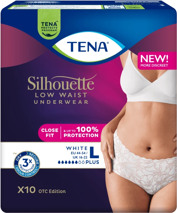 TENA Silhouette Plus L White 10 st Tena