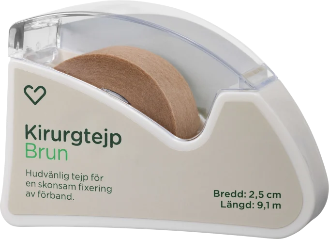 Hjärtats Kirurgtejp Brun 2,5cm x 9,1m 1st Hjärtats