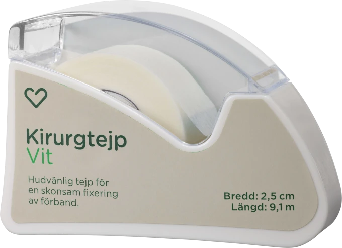 Hjärtats Kirurgtejp Vit 2,5cm x 9,1m 1st Hjärtats