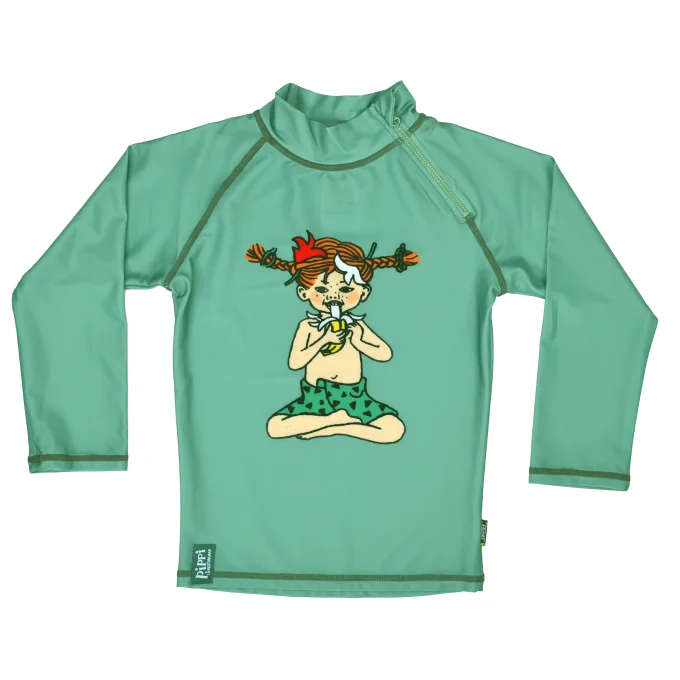 Swimpy UV-Tröja Pippi Söderhavet Grön 122-128 Swimpy