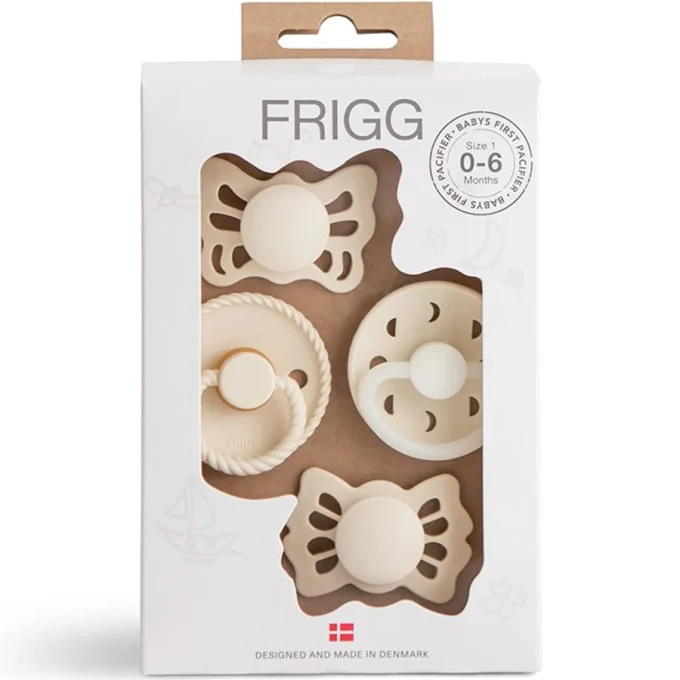 FRIGG 4-pack Baby's First pacifier Moonlight sailing Cream Size 1 FRIGG