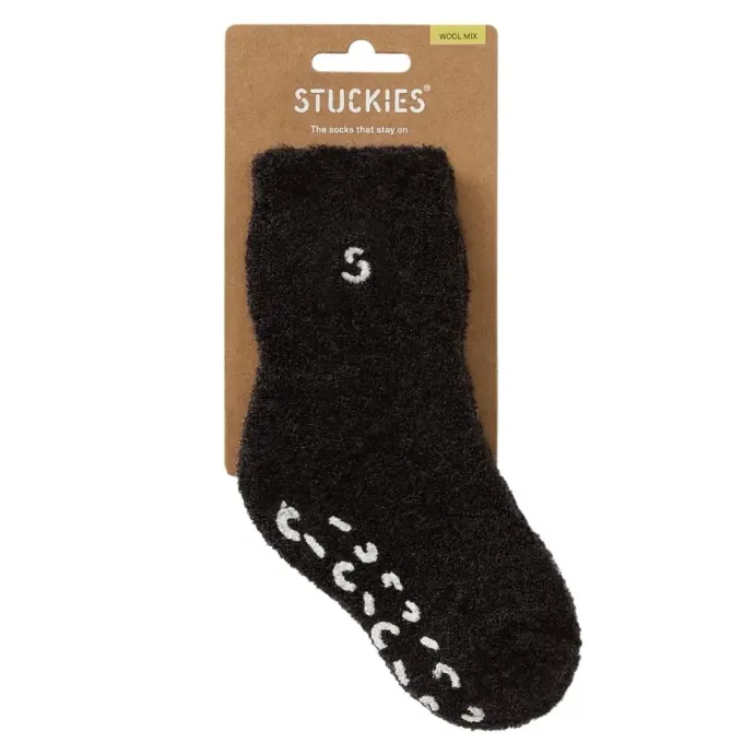 STUCKIES Teddy Strumpor i Ullmix (Anti-slip) Ash 1-pack Medium 2-3 år STUCKIES