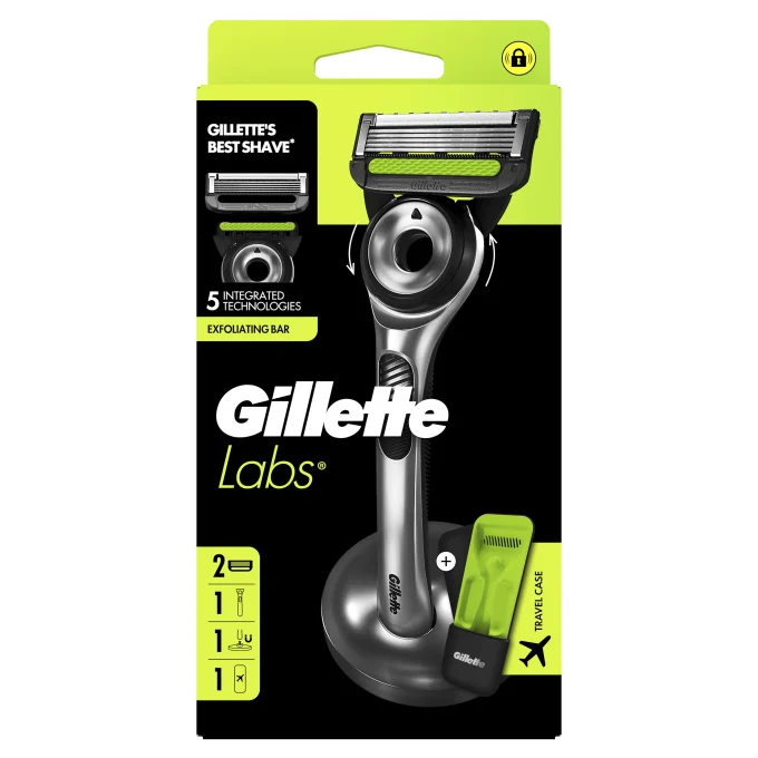 Gillette Labs Razor With Exfoliating Bar & Stand 2 Blades Gillette Labs