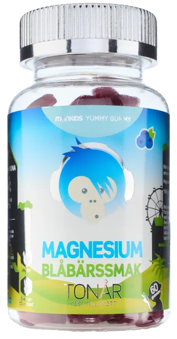 Monkids Magnesium Tonår Blåbär 60 st Monkids