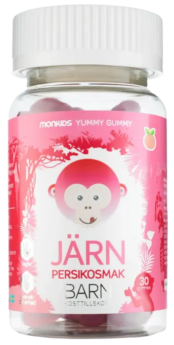 Monkids Järn Barn Persika 30 st Monkids