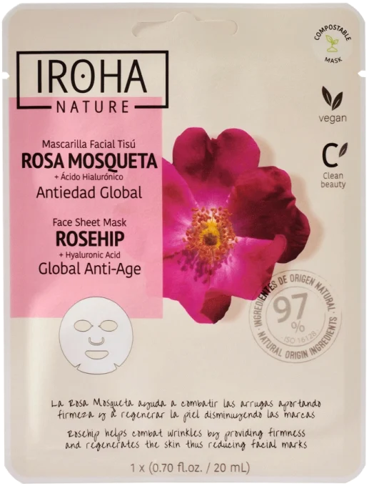 Iroha Nature Anti-Age Rosehip Face Sheet Mask 20 ml Iroha Nature