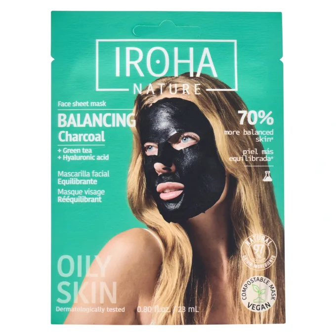 Iroha Nature Balancing Charcoal Face Sheet Mask 20 ml Iroha Nature