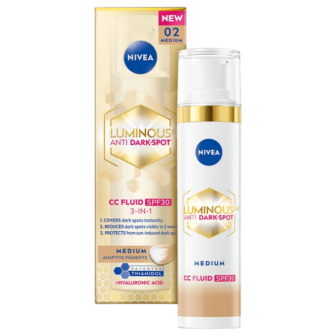 Nivea Luminous 630 Anti Dark-Spot CC Fluid 3-in-1 40 ml 02 Medium Nivea