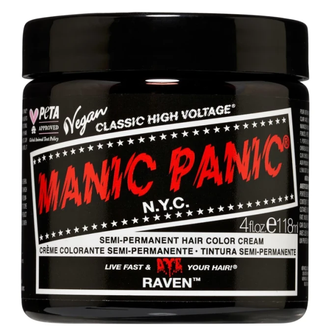 Manic Panic Classic High Voltage Semi-Permanent Hair Color Cream 118 ml Raven Manic Panic
