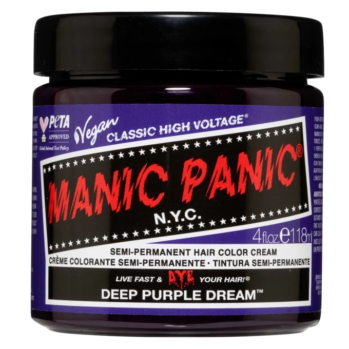 Manic Panic Classic High Voltage Semi-Permanent Hair Color Cream 118 ml Deep Purple Dream Manic Panic