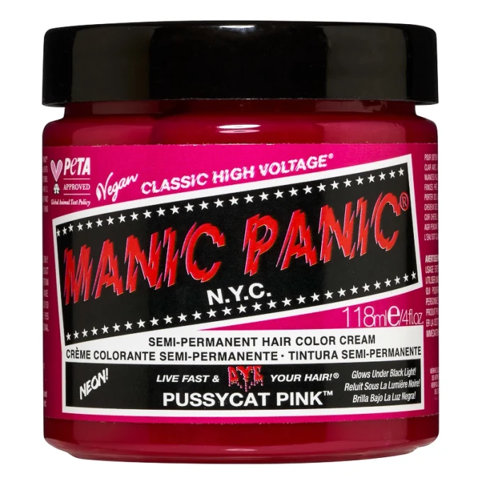 Manic Panic Classic High Voltage Semi-Permanent Hair Color Cream 118 ml Pussycat Pink Manic Panic