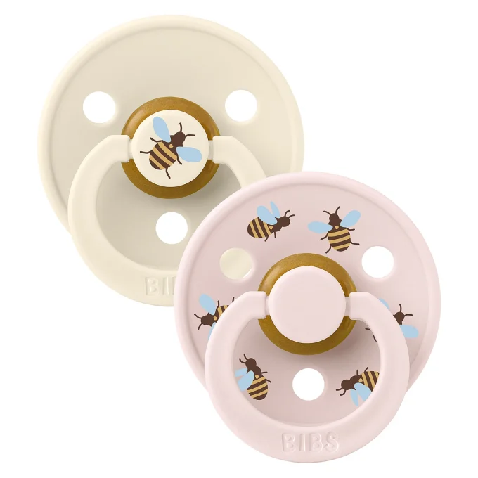 BIBS Napp Studio Colour Bumblebee Latex Ivory Mix 2-pack Size 2 Bibs