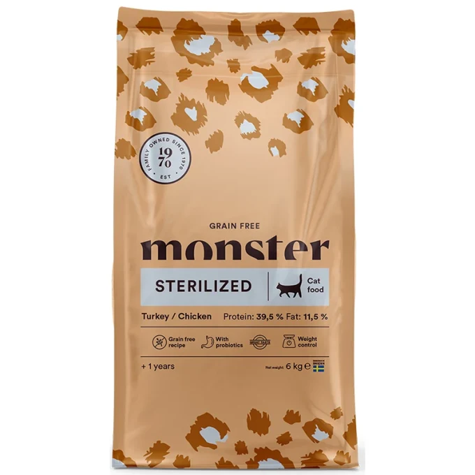 Monster Cat Grain Free Sterilized Turkey/Chicken 6 kg Monster